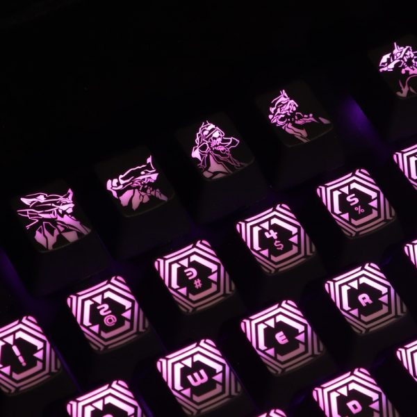 1 set high end backlit keycap mechanical keyboard black hole coating key cap for EVA Corsair 1 - Anime Keycaps