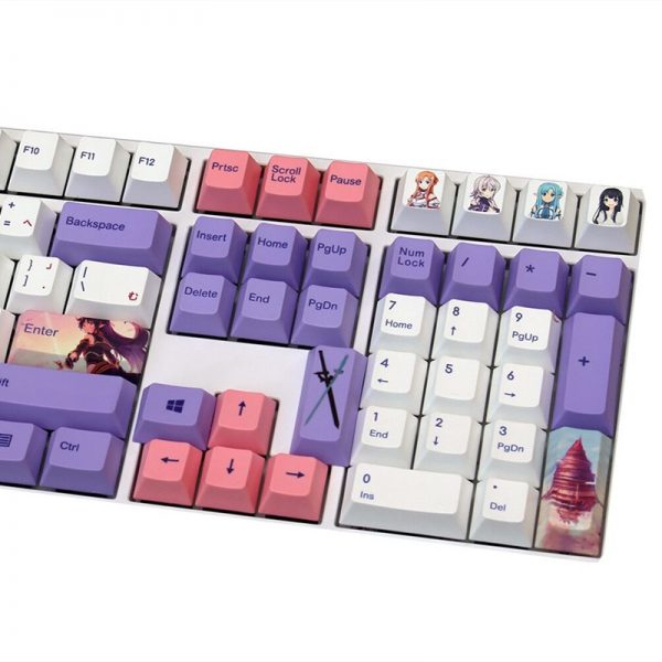 108 130 keys PBT dye sublimation key cap for MX switch mechanical keyboard Cherry profile keycaps 2 - Anime Keycaps