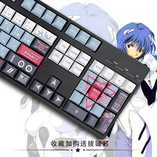 108 key Anime EVA Ayanami Keycap PBT Sublimation Cherry Height Mechanical Keyboard Keycap Satellite Axis for 3 - Anime Keycaps