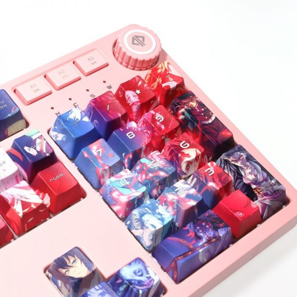 108 key Japan Anime Demon Slayer Design Green Tanjiro Keycap PBT Sublimation Cherry Highly Mechanical Keyboard 5 - Anime Keycaps