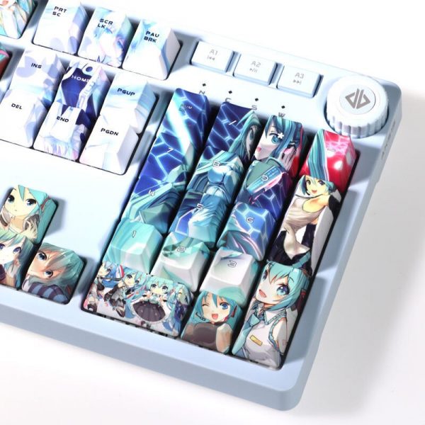 108 key Japanese Anime Cute Hatsune Keycap PBT Sublimation Cherry Highly Mechanical Keyboard Keycap DIY for 3 - Anime Keycaps