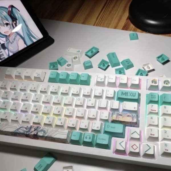 134 Key Anime Hatsune Keycaps PBT Sublimation OEM Highly Mechanical Keyboard Keycaps for Cherry MX8 0 2 - Anime Keycaps