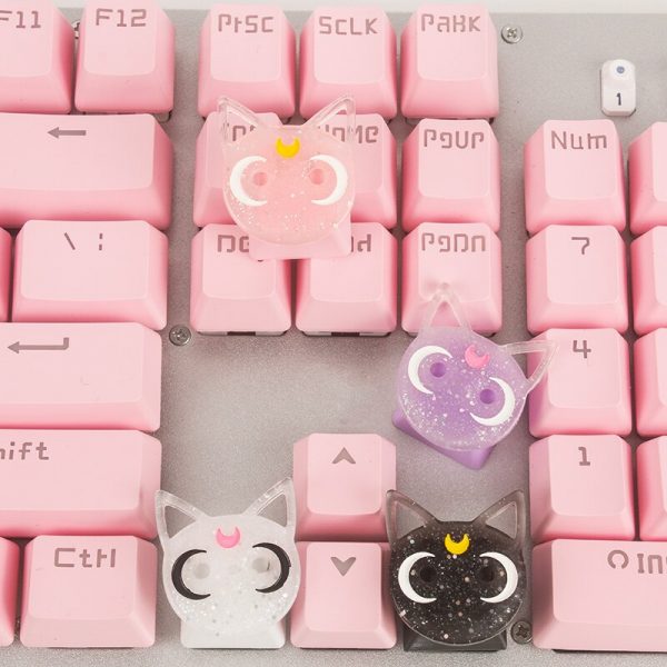 1PC Cute Cat Keycap Backlight Personalized Custom For Mechanical Keyboard Keycap R4 Gift 2 - Anime Keycaps