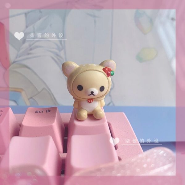 1Pc Personalized Cute Bear PBT Keycap Mechanical Keyboard Gaming Decoration Gift Custom DIY Cartoon Anime Key 5 - Anime Keycaps