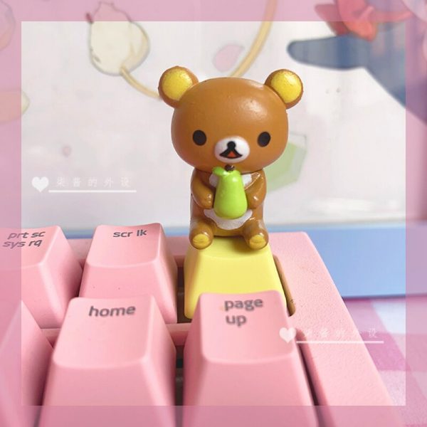 1Pc Personalized Cute Bear PBT Keycap Mechanical Keyboard Gaming Decoration Gift Custom DIY Cartoon Anime Key - Anime Keycaps