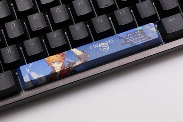 Allover dye subbed Keycap Novelty 6 25u spacebar pbt for custom mechanical keyboard Genshin Impact elements 4 - Anime Keycaps