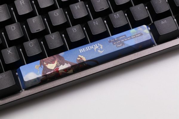 Allover dye subbed Keycap Novelty 6 25u spacebar pbt for custom mechanical keyboard Genshin Impact elements 5 - Anime Keycaps