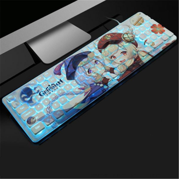 Anime Gaming Keyboard 104 Keys Mute USB Wired Backlit Gaming Keyboard Chocolate Keycap For Office Laptop 4 - Anime Keycaps