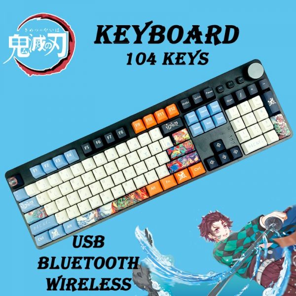 Anime Hot Swap RGB Mechanical Keyboard Customized PBT Sublimation Keycaps OEM Purple Silver Blue Brown Switches 1 - Anime Keycaps