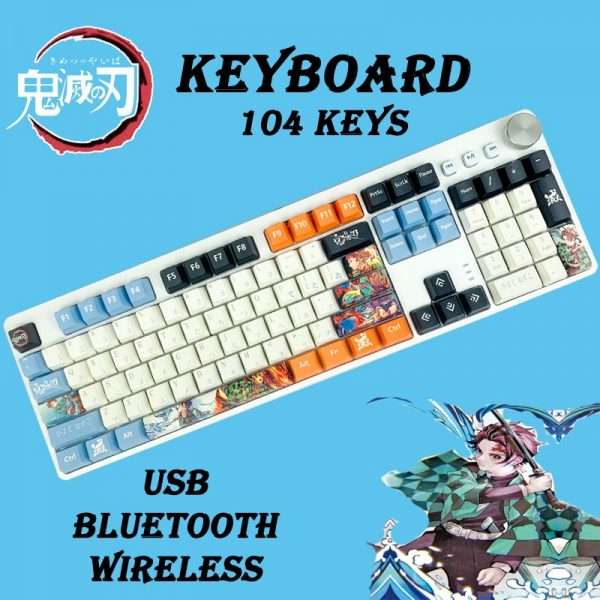 Anime Hot Swap RGB Mechanical Keyboard Customized PBT Sublimation Keycaps OEM Purple Silver Blue Brown Switches - Anime Keycaps