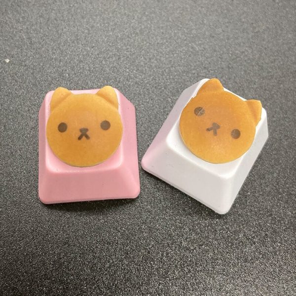 Cartoo Keycaps Cute For Doraemon cat Dorayaki Cute pink white Keyboard Keycap Personality Design Replacement food - Anime Keycaps