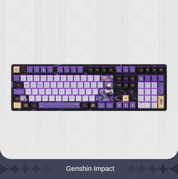 Genshin KeQing Theme keycaps Cherry height 108 keys PBT material Game theme keycaps Mechanical keyboard caps 1 - Anime Keycaps
