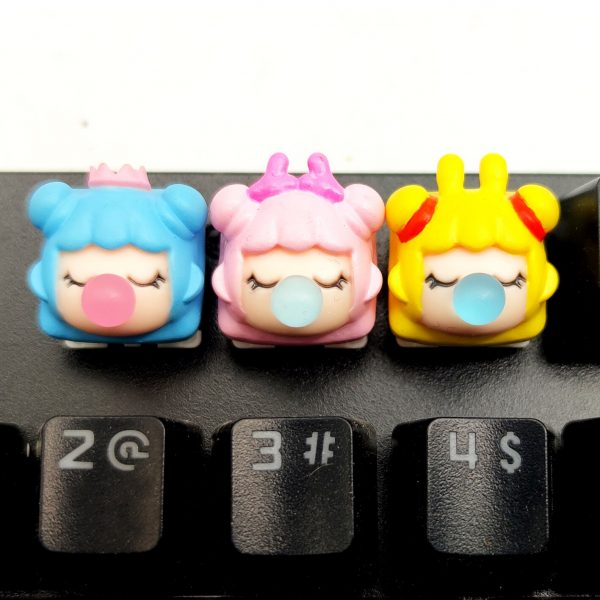 Handmade Keycap 3 Colors For Little Girl Blowing Bubbles Keycap Personality Design Cartoon Axis Gaming Accessories - Anime Keycaps