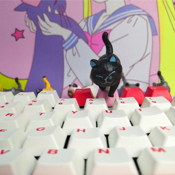Keycap Cute Kitty PBT DIY Kawaii Cat key cap mechanical keyboards keycaps for mechanical keyboards R4 4 - Anime Keycaps