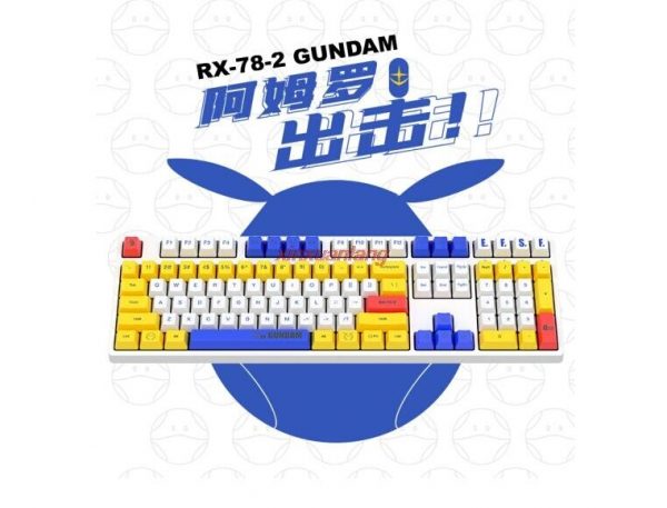 ikbc RX 78 2 Gundam 2 4Ghz Wireless Mechanical Gaming Keyboard Cherry MX Switch 108Keys PBT 3 - Anime Keycaps