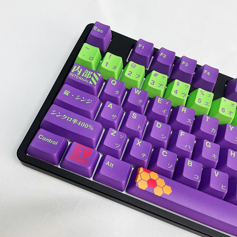 118 Keys EVA Keycaps purple green Anime Keycap OEM Profile PBT Dye Sublimation Mechanical Keyboard Key 1 - Anime Keycaps