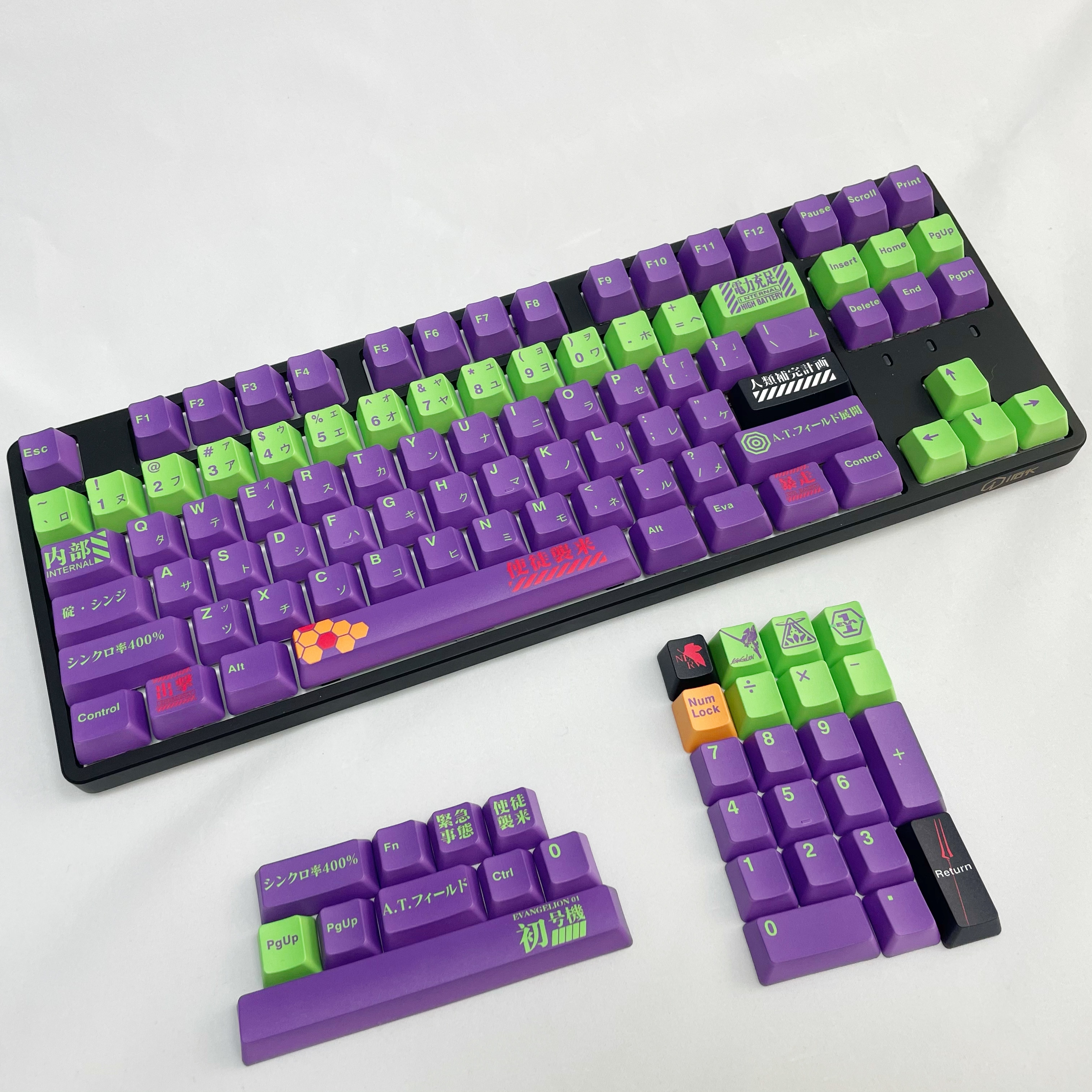 118 Keys EVA Keycaps purple green Anime Keycap OEM Profile PBT Dye Sublimation Mechanical Keyboard Key 3 - Anime Keycaps