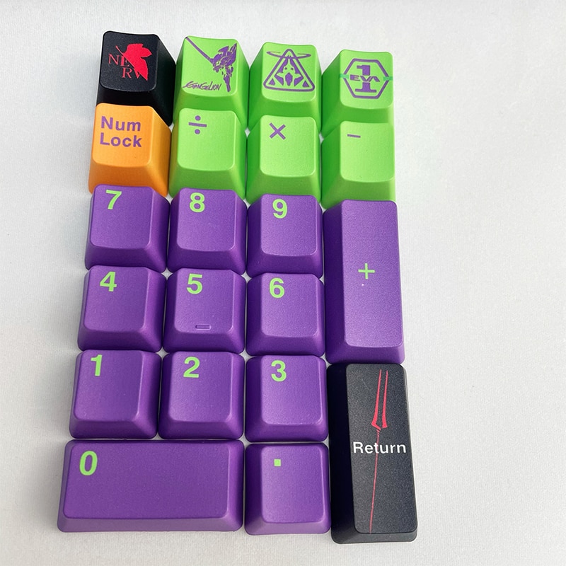 118 Keys EVA Keycaps purple green Anime Keycap OEM Profile PBT Dye Sublimation Mechanical Keyboard Key 4 - Anime Keycaps