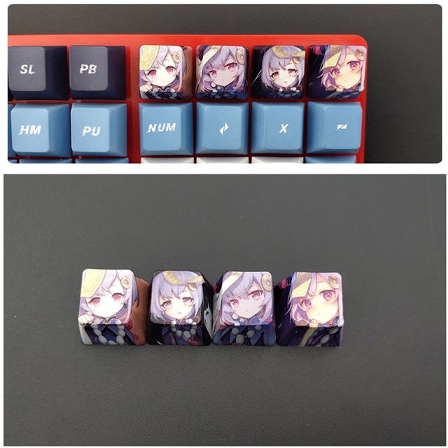 4pcs Game Anime Characters Personality Keycap Genshin Impact PBT Sublimation R4 Cherry OEM Profile Mechanical Keyboard 11.jpg 640x640 11 - Anime Keycaps