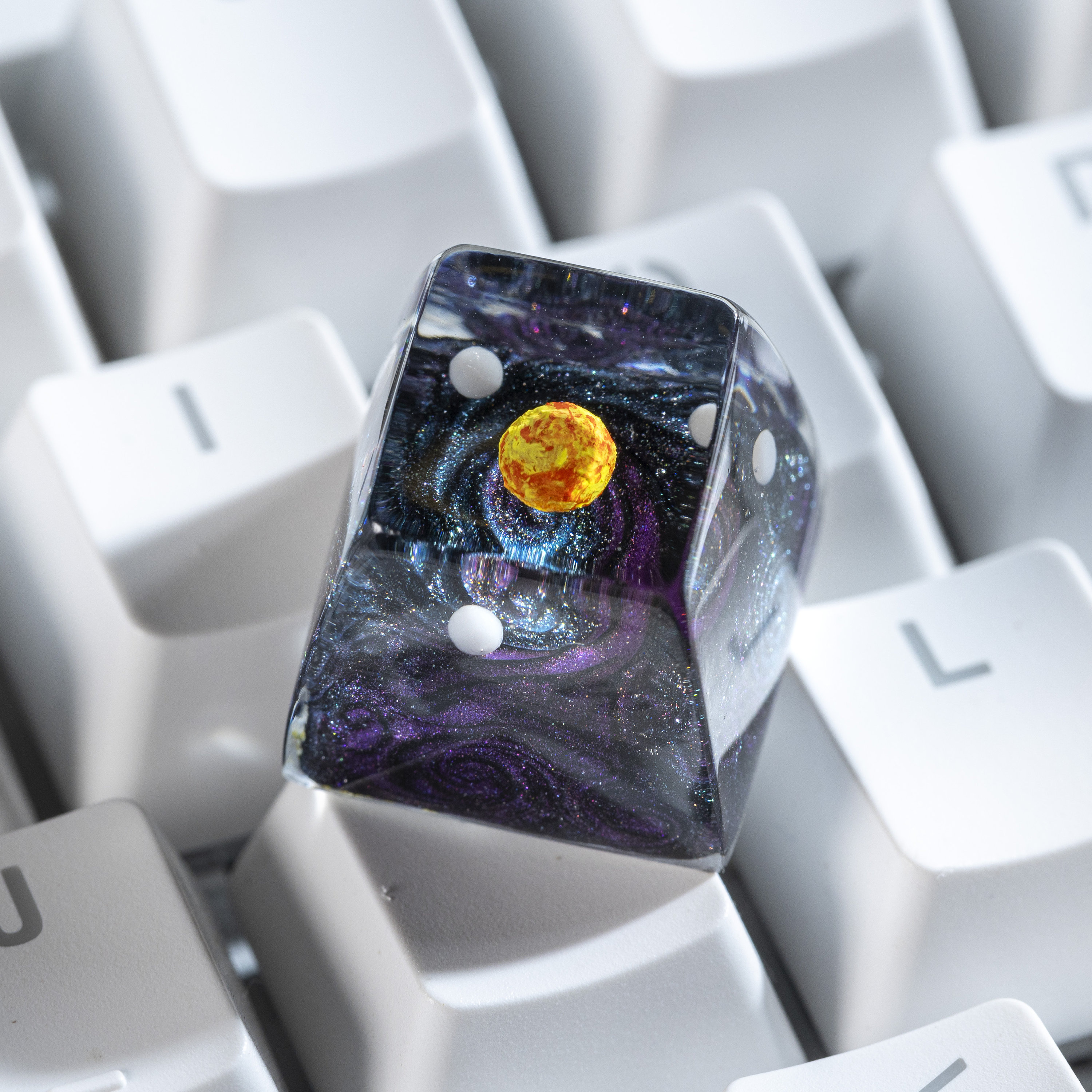 Galaxy Keycap, Solar System Keycap, Artisan Keycacp, Resin for Cherry MX Keyboard, Gift for Him