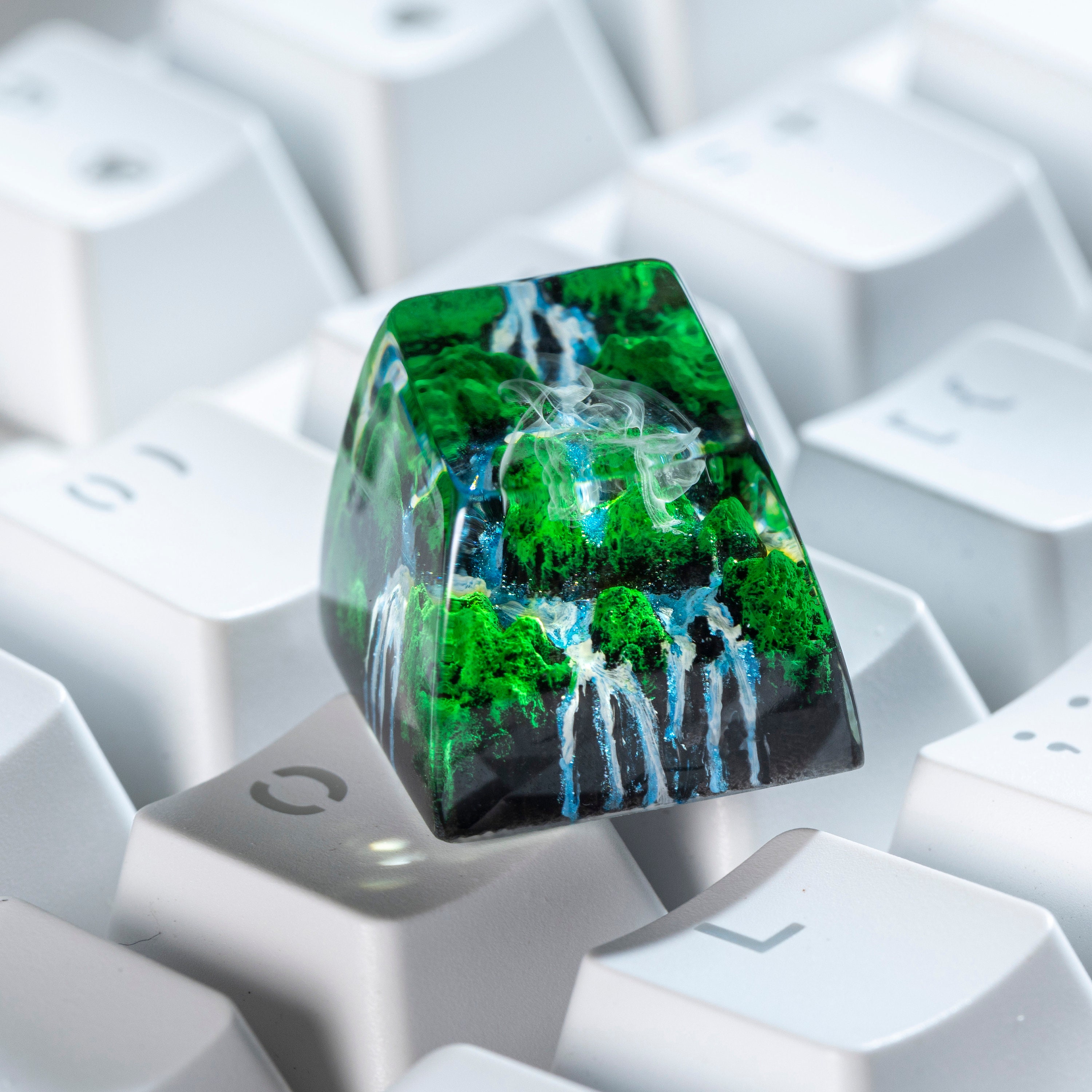 Mystery Forest Keycap, Nature Keycap, Landscape Keycap, Artisan Keycap, SA Profile Keycap, Handmade Gift