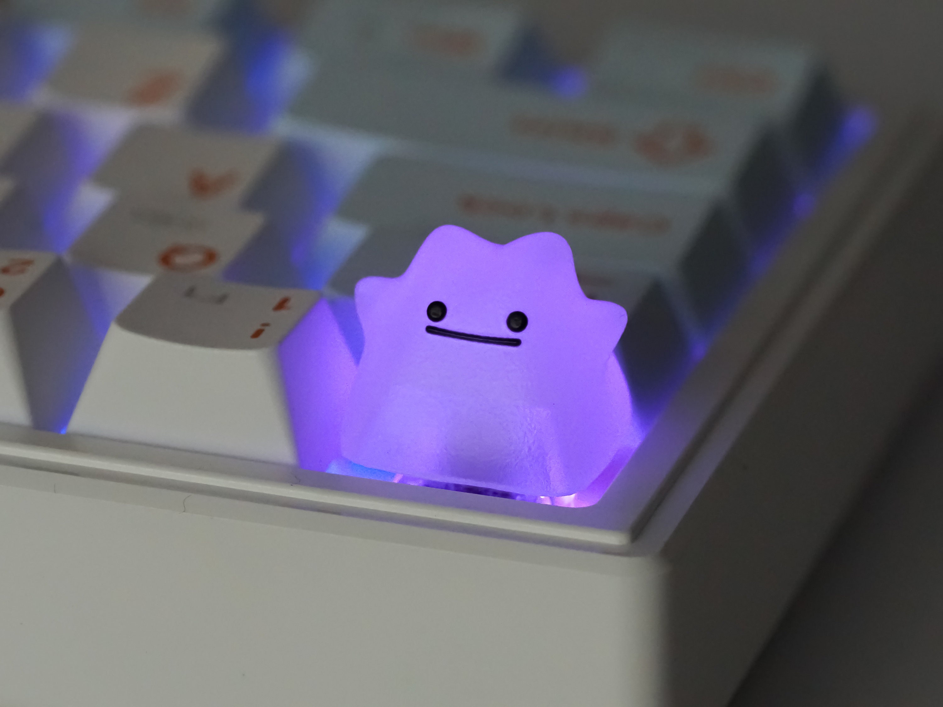 Crystal Ditto Keycap, Pokemon Keycap, Keycap for RGB Keyboard, SA Profile Keycap, Anime Keycap, Handmade Gift