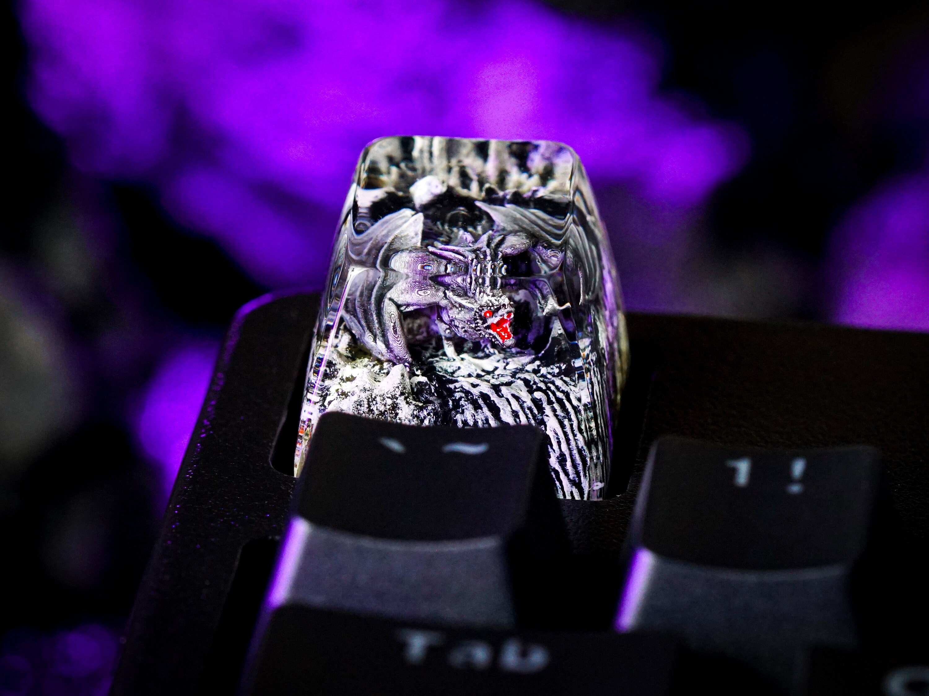 Dark Dragon Keycap, Artisan Keycap, Western Dragon, Resin Keycap, SA Profile Keycap, Gift for Him
