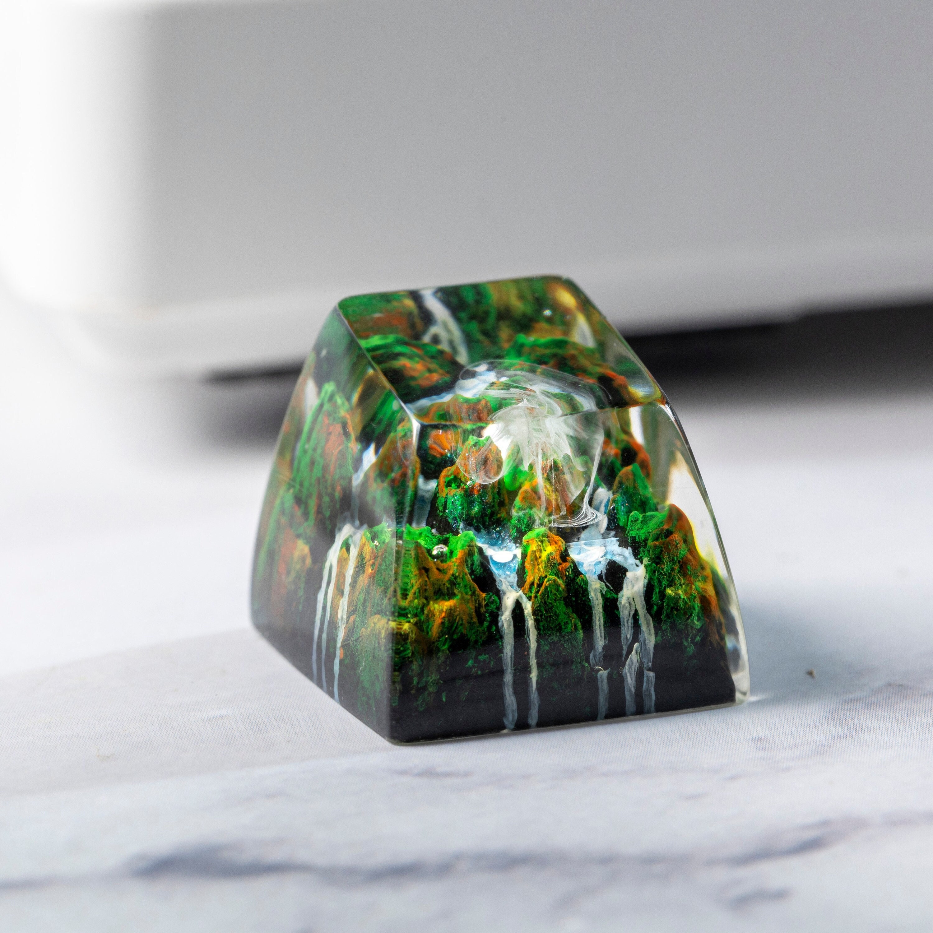 Fantasy Forest Keycap, Landscape Keycap, Keycap for Cherry MX Switches Keyboard, Handmade Gift