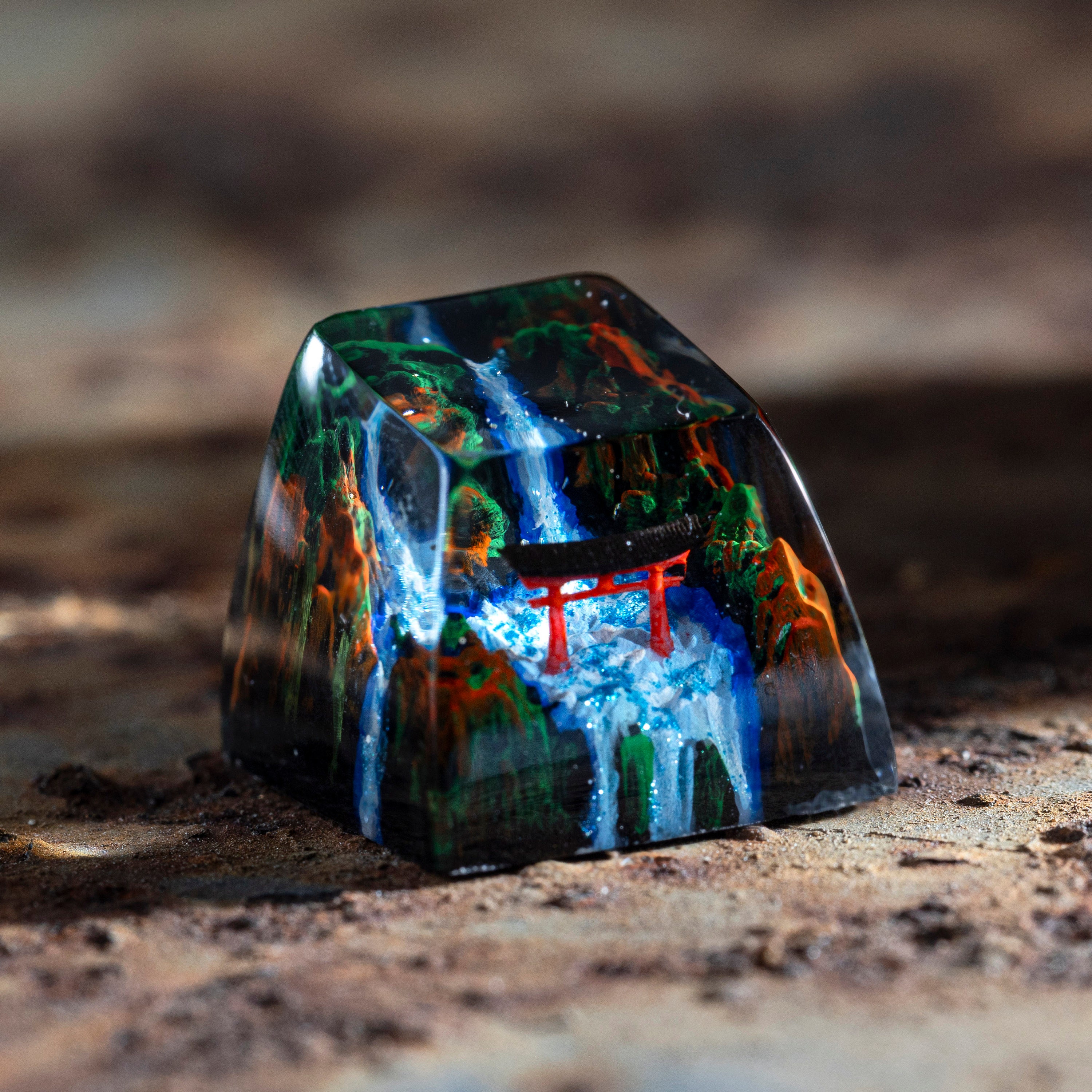 Autumn Torii Gate Keycap, Japanese Gate, Artisan Keycap, Keycap For Cherry MX Switches Keyboard, Gift for Him