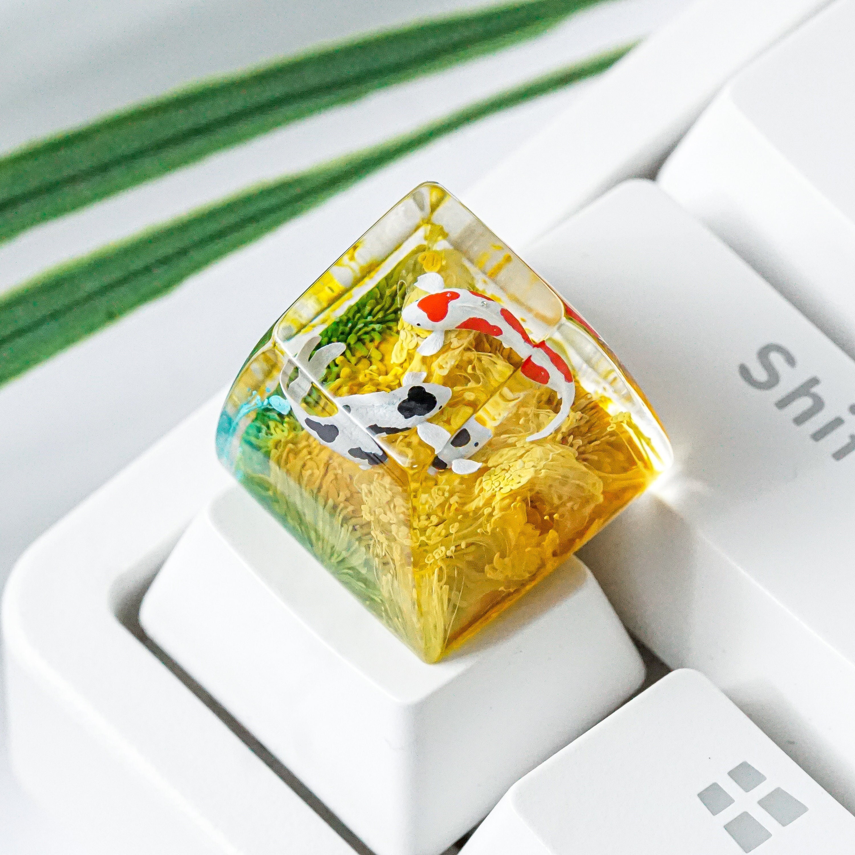 Red Black Couple Koi Keycap, Koi Fish Keycap For RGB Keyboard, Artisan Keycap, Anime Keycap, Custom Keycaps