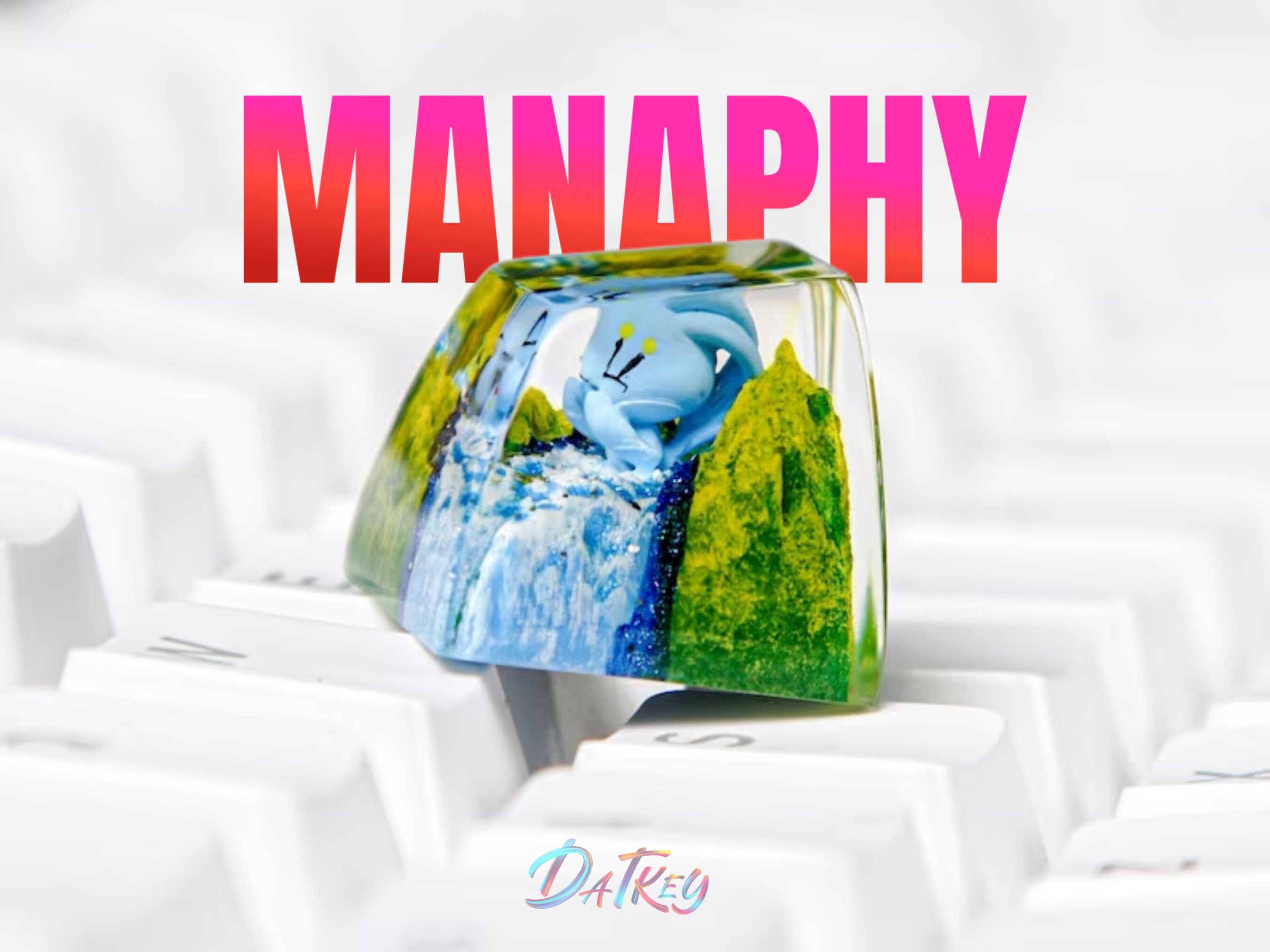 Manaphy Keycap, Pokemon Keycap, Artisan Keycap, Esc Keycap, Keycap for MX Cherry Switches Keyboard, Handmade Gift