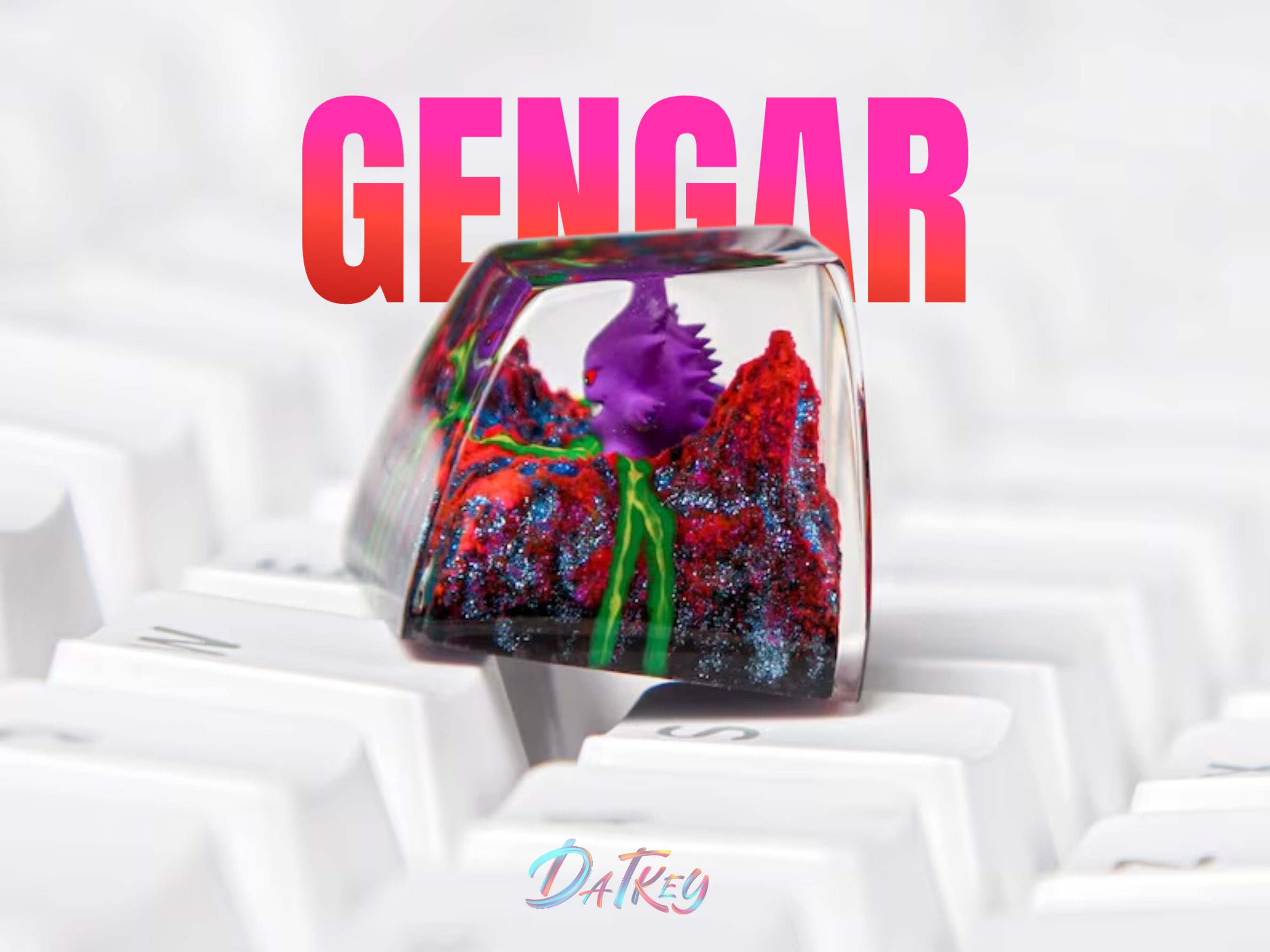 Gengar Keycap, Pokemon Keycap, Artisan Keycap, Keycap for MX Cherry Switches Keyboard, Handmade Gift