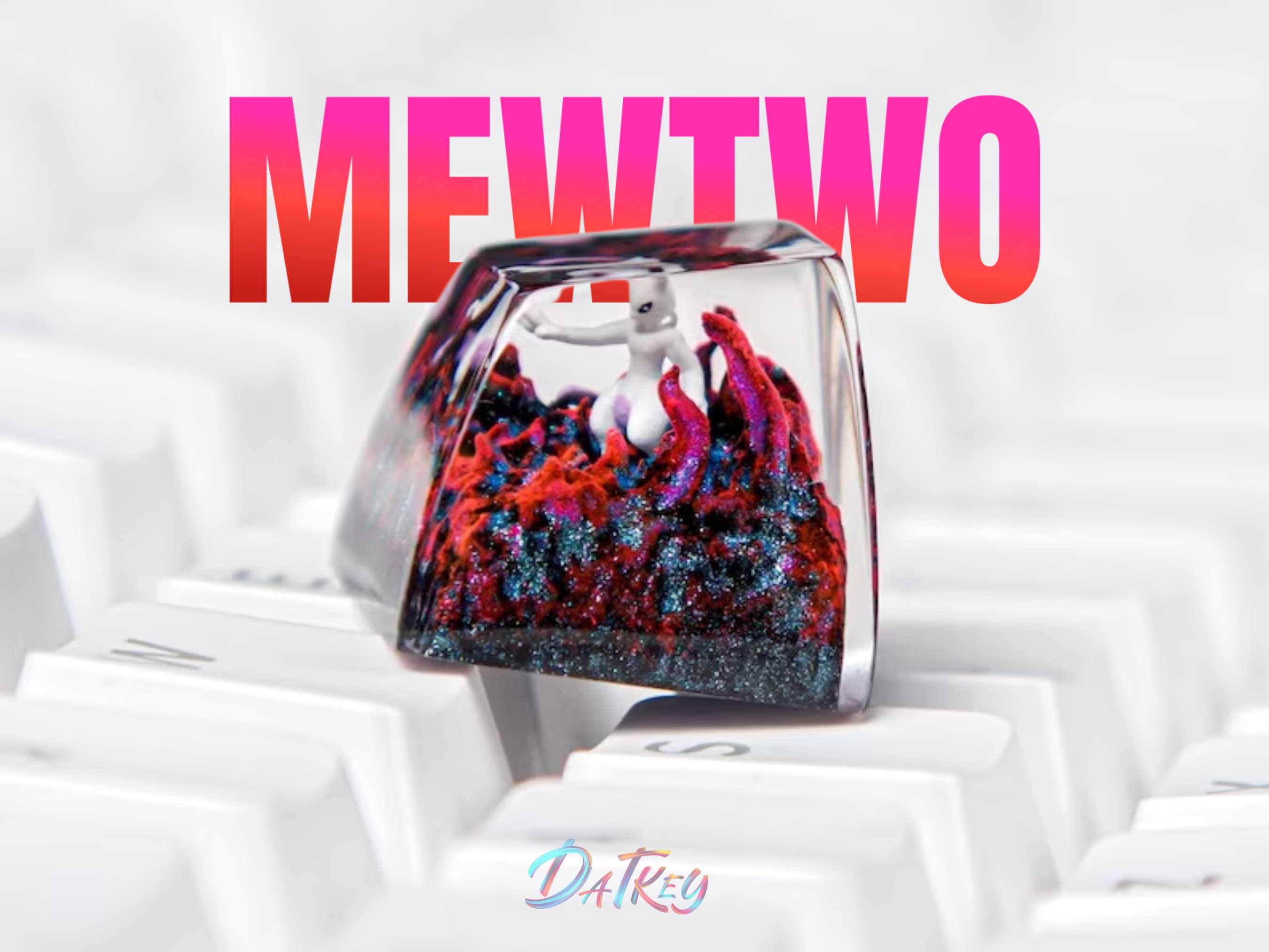Mewtwo  Keycap, Pokemon Keycap, Artisan Keycap, Resin Keycap For MX Cherry Switches Keyboard, Gift for Him