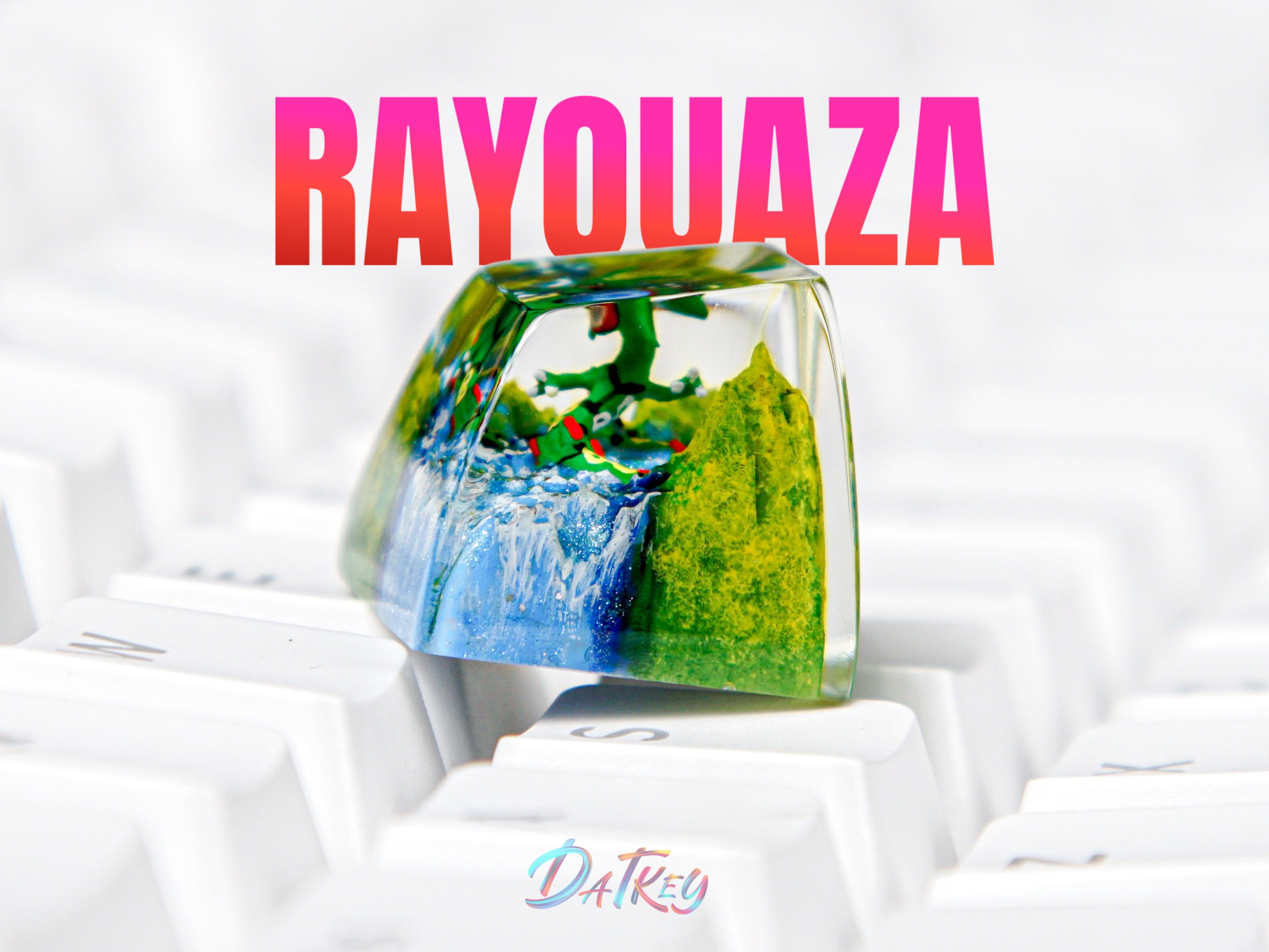 Rayquaza Keycap, Pokemon Keycap, Artisan Keycap, Keycap for MX Cherry Switches Michanical Keyboard, Handmade Gift