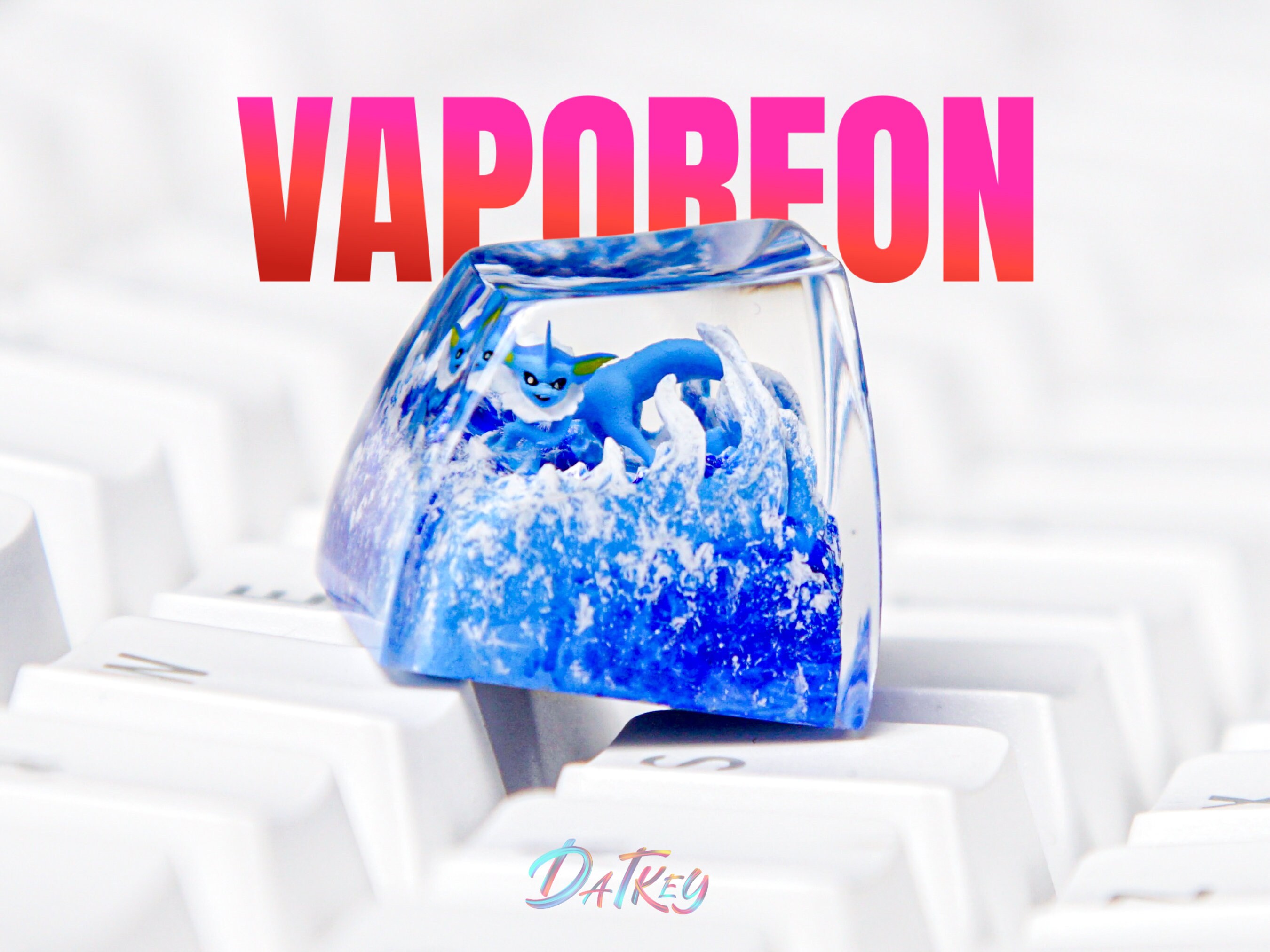 Vaporeon Keycap, Pokemon Keycap, Artisan Keycap, Keycap For Cherry MX Switches Mechanical Keyboard, Gift for Him