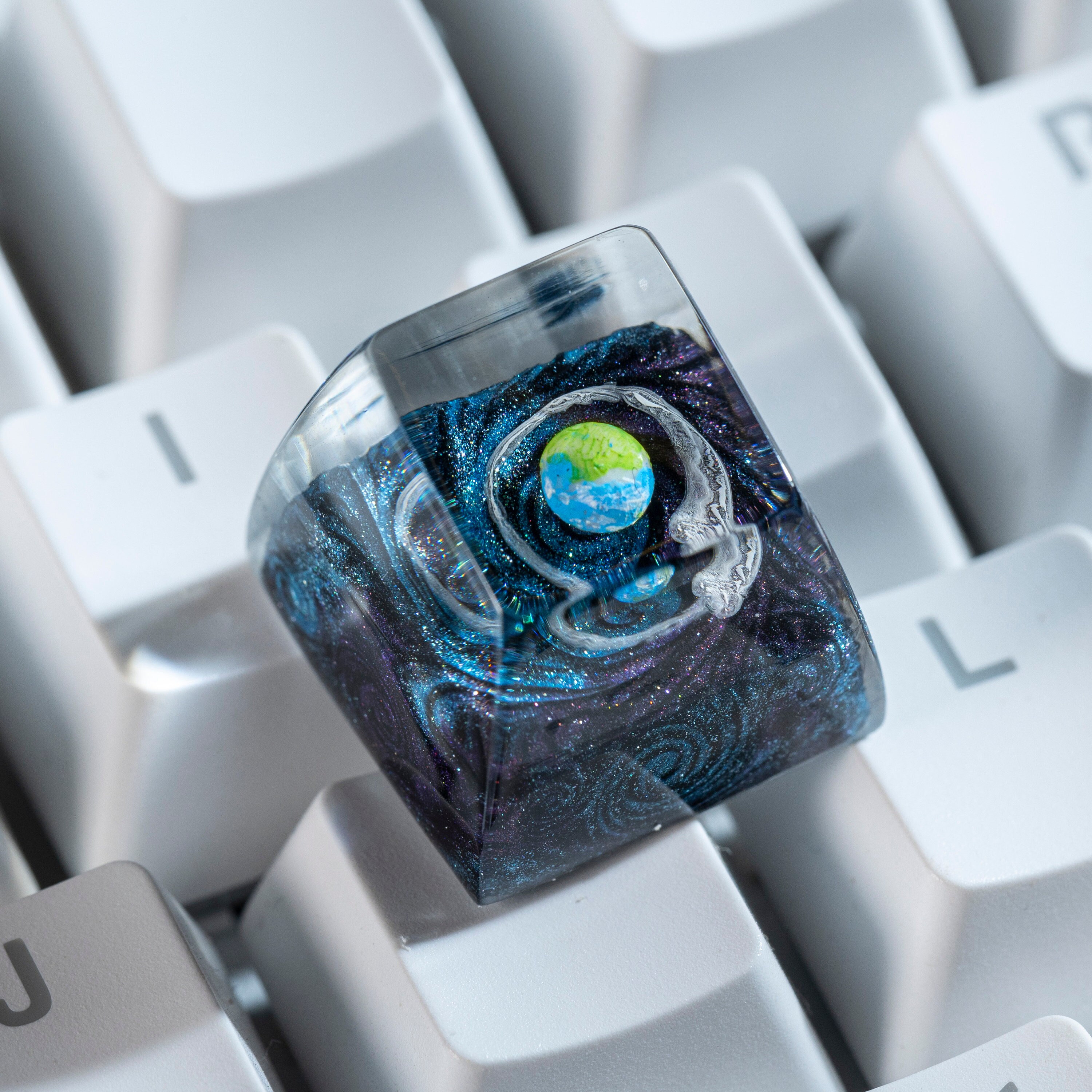 Green Globe Keycap, The Earth Keycap, Planet Keycap, Artisan Keycap, Solar System Keycap, Keycap for  MX Cherry Keyboard, Handmade Gift