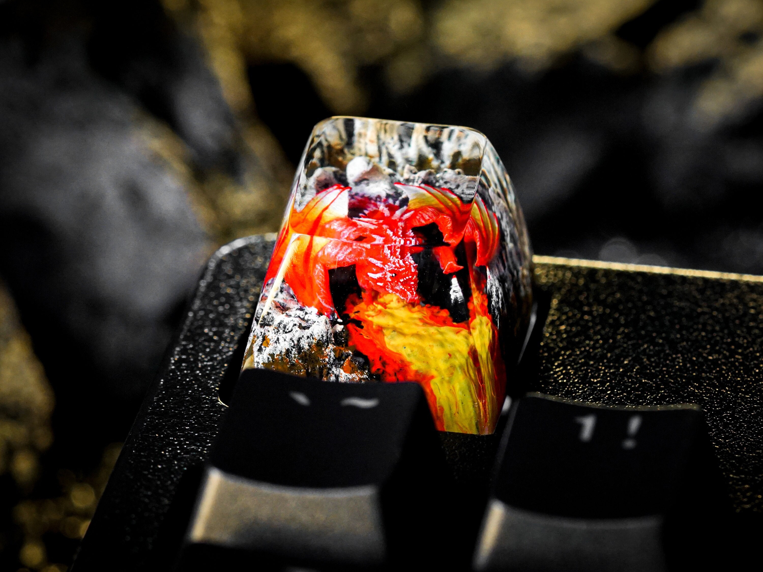 Red Dragon Keycap, Fire Dragon Keycap, Artisan Keycap, Keycap For Cherry MX Keyboard, Handmade Gift