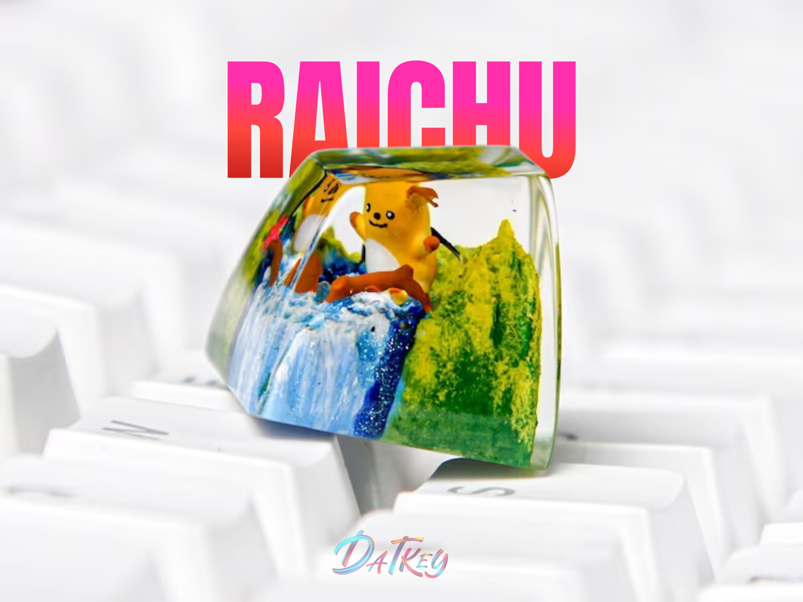 Raichu Keycap, Pokemon Keycap, Artisan Keycap, Keycap for MX Cherry Switches Keyboard, Handmade Gift