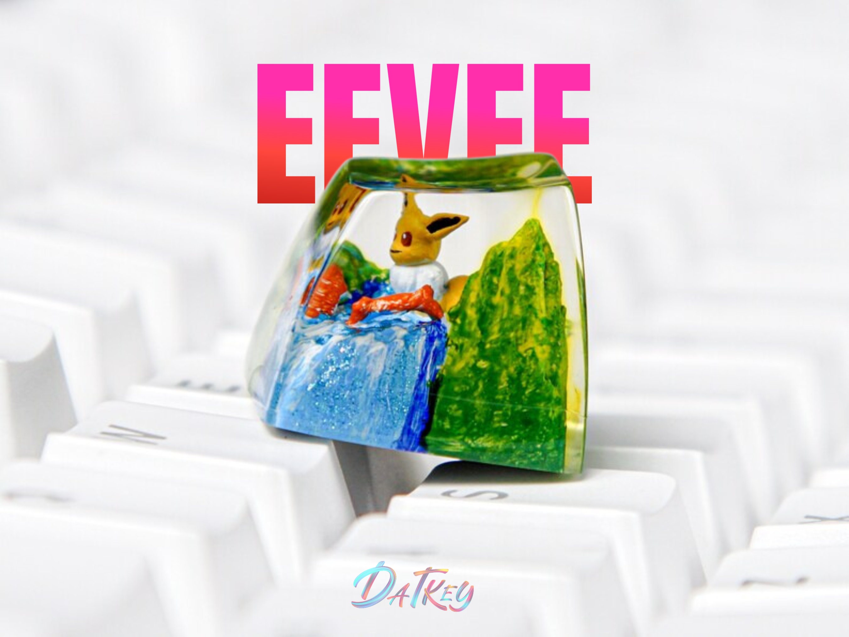 Eevee Keycap, Pokemon Keycap, Artisan Keycap, Keycap for Cherry MX Switches Keyboard, Gift for Him