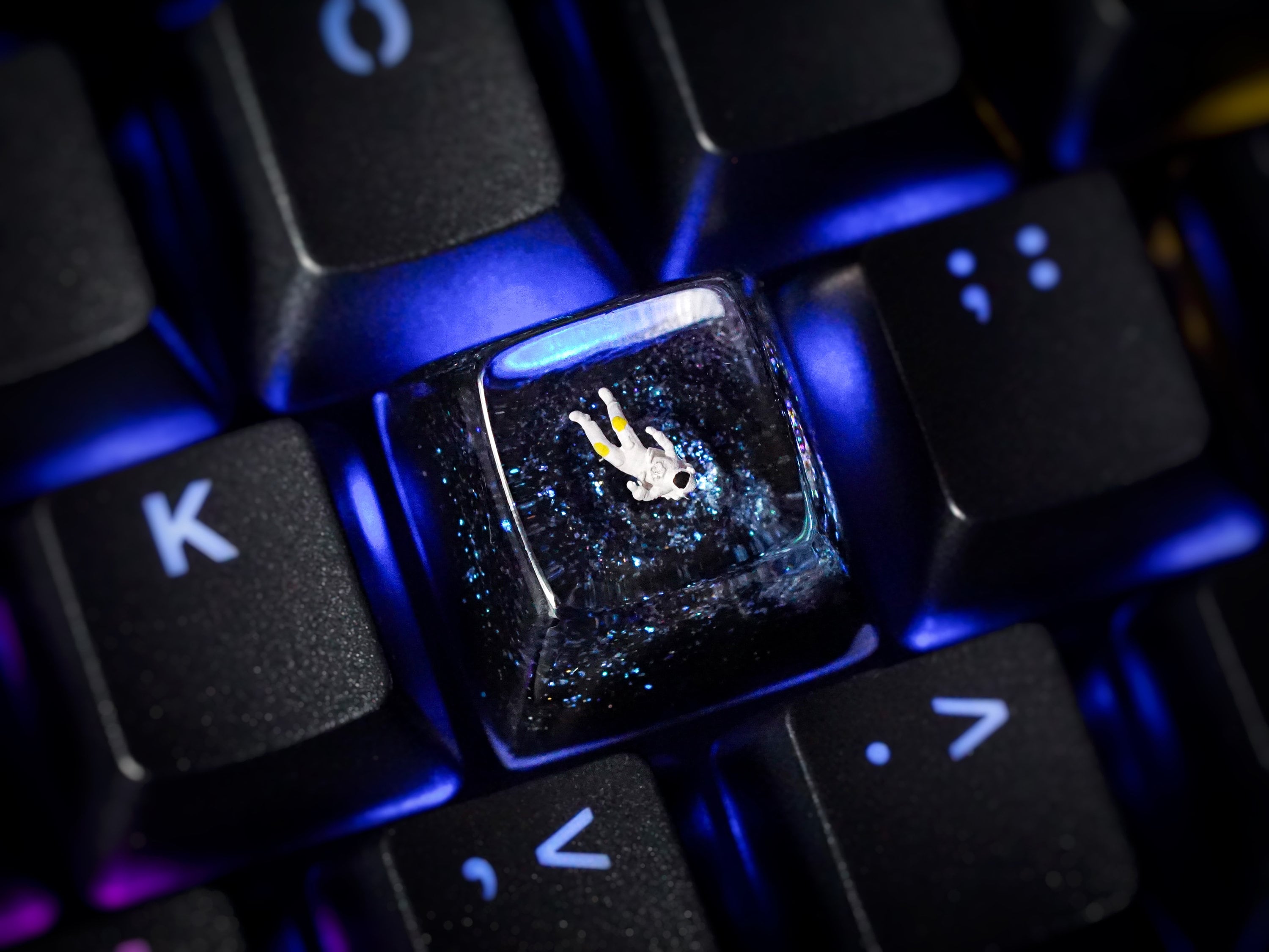 Astronaut Keycap, Esc Keycap, Artisan Keycap, Universe Keycap, Keycap for MX Cherry Switches Mechanical Keyboard, Handmade Gift