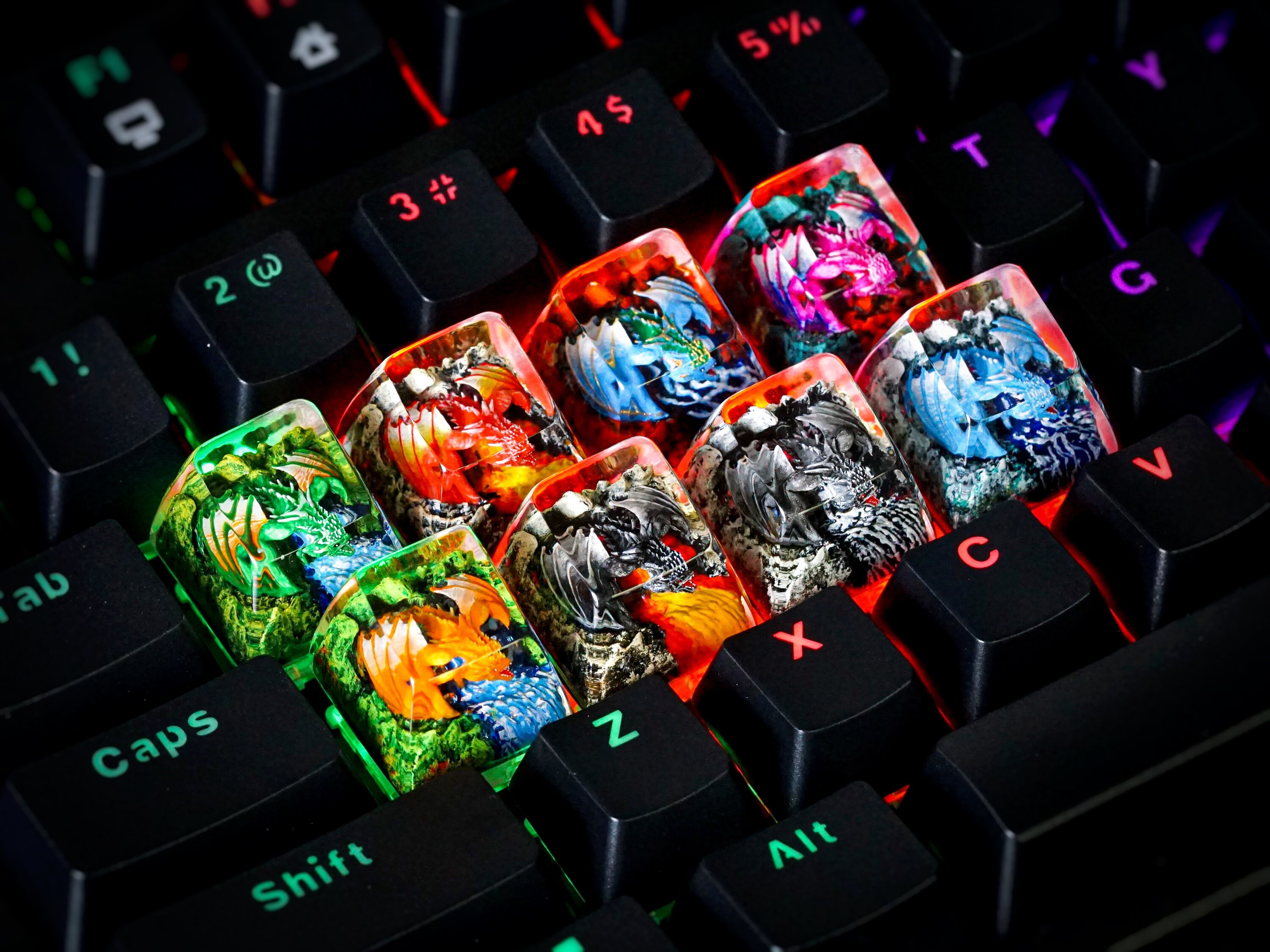 Dragon Keycap, SA Profile Keycap, Artisan Keycap, Resin Keycap for Cherry MX Keyboard, Gift for Him