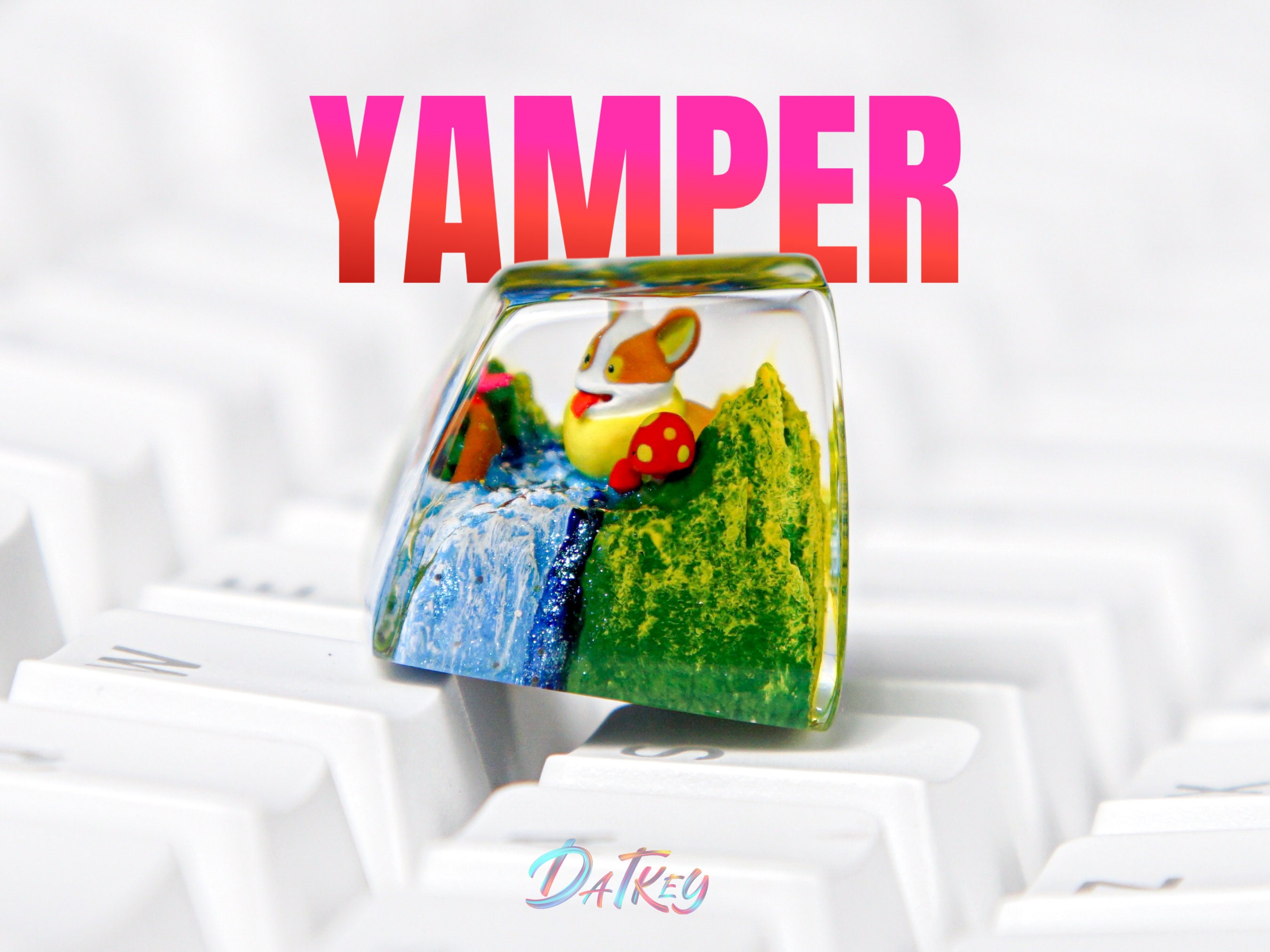 Yamper Keycap, Pokemon Keycap, Artisan Keycap, Keycap For Cherry MX Switches Mechanical Keyboard, Gift for Him