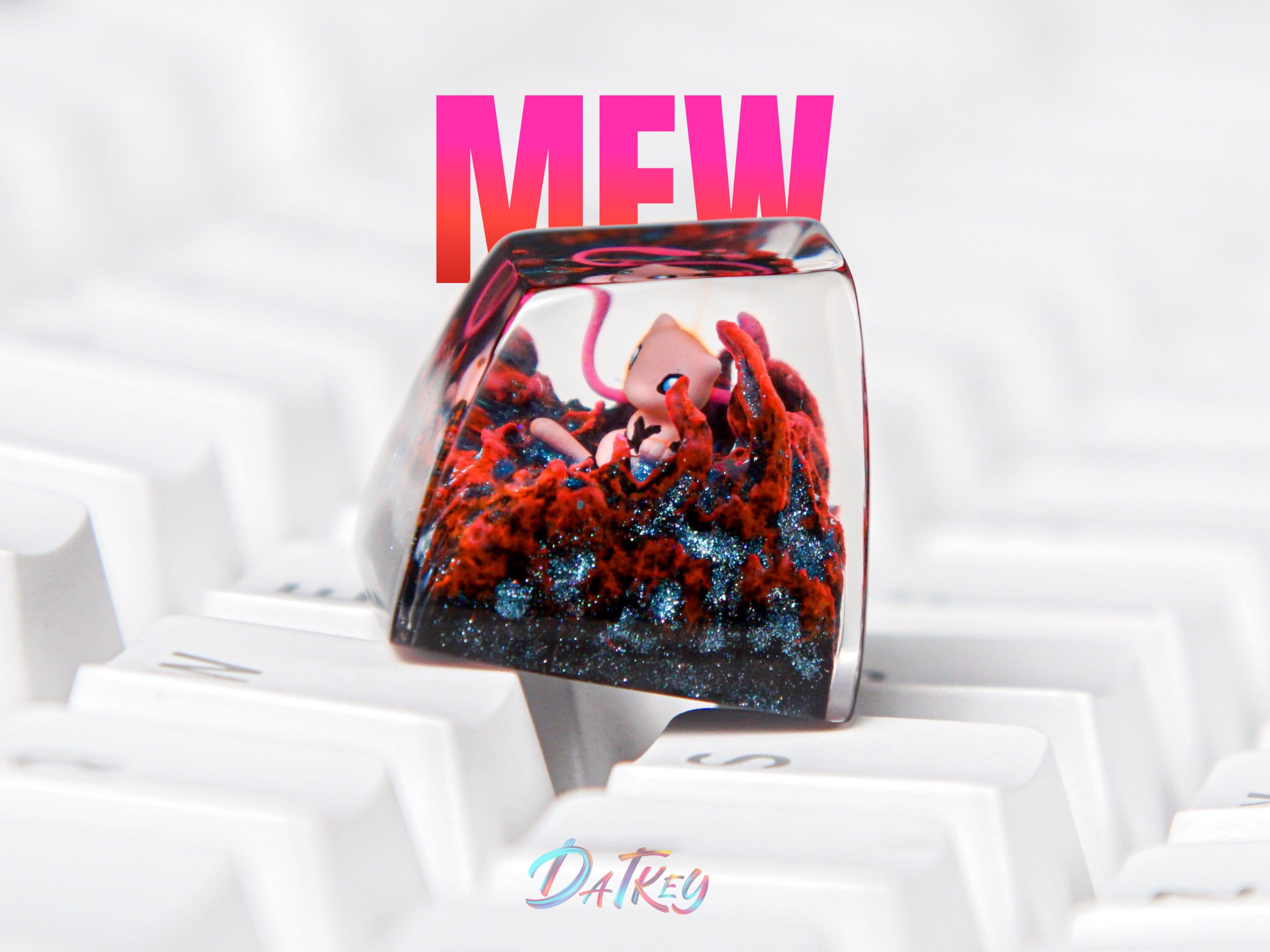 Mew Keycap, Pokemon Keycap, Artisan Keycap, Keycap For Cherry MX Switches Mechanical Keyboard, Gift for Him