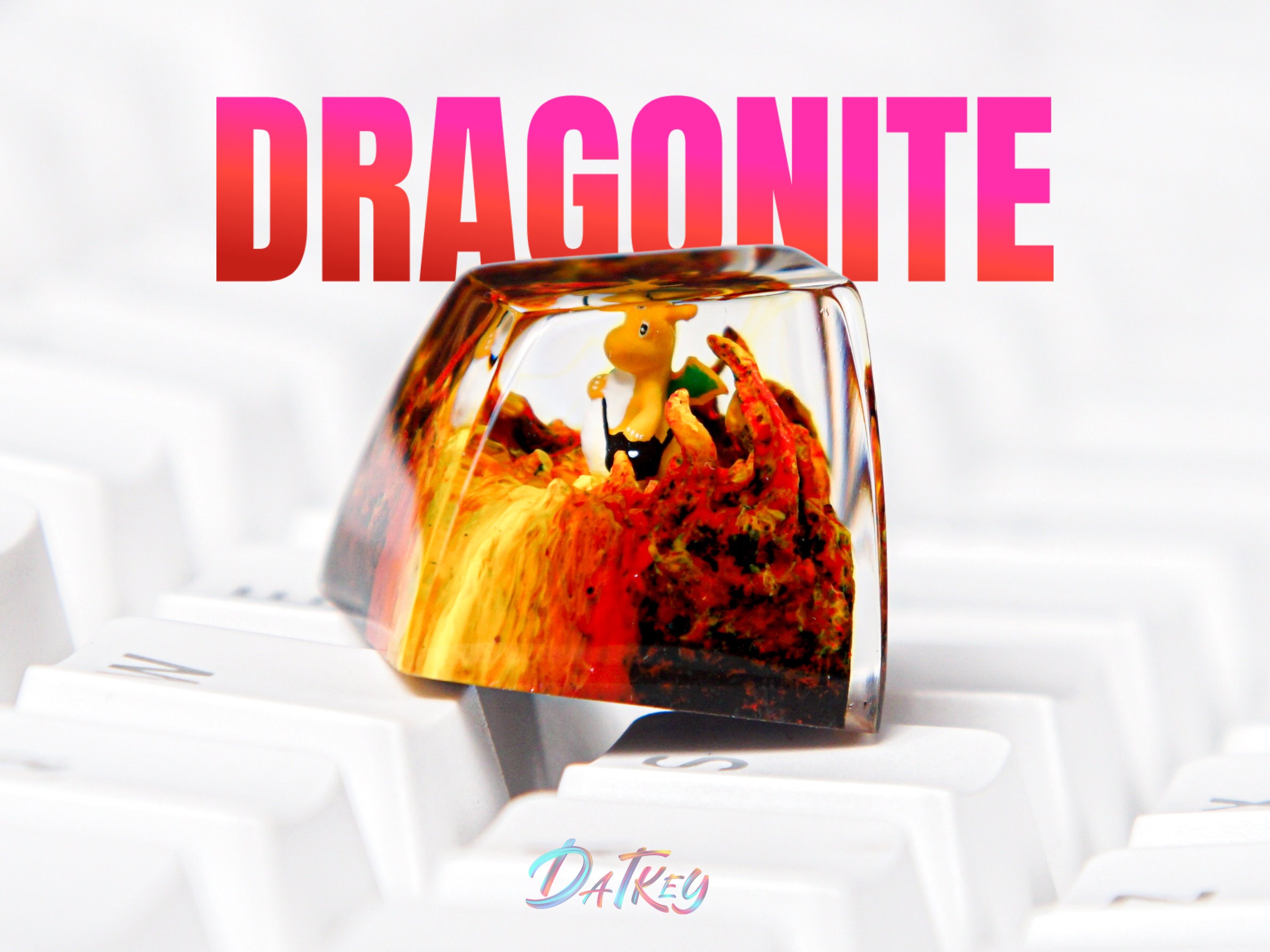 Dragonite Keycap, Pokemon Keycap, Artisan Keycap, Keycap For Cherry MX Switches Mechanical Keyboard, Gift for Him