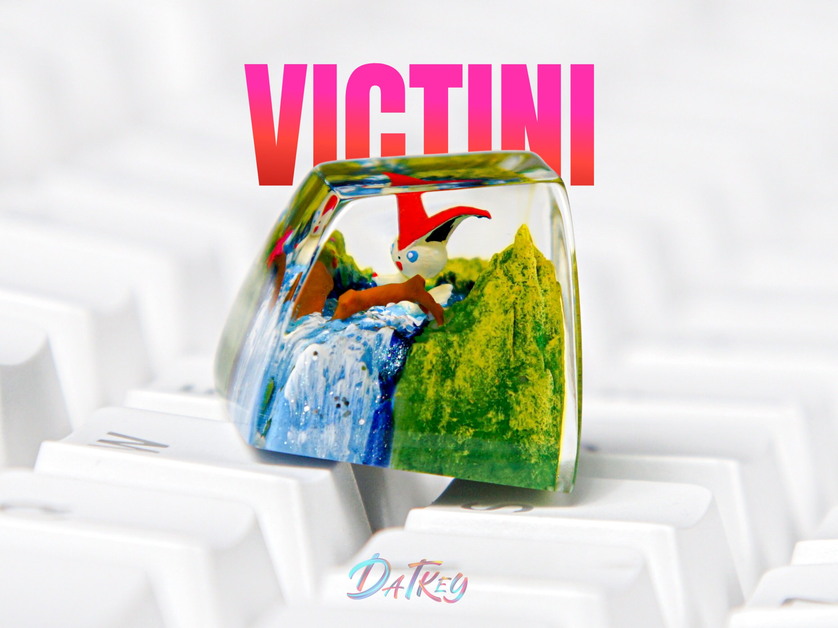 Victini Keycap, Pokemon Keycap, Artisan Keycap, Keycap For Cherry MX Switches Mechanical Keyboard, Gift for Him