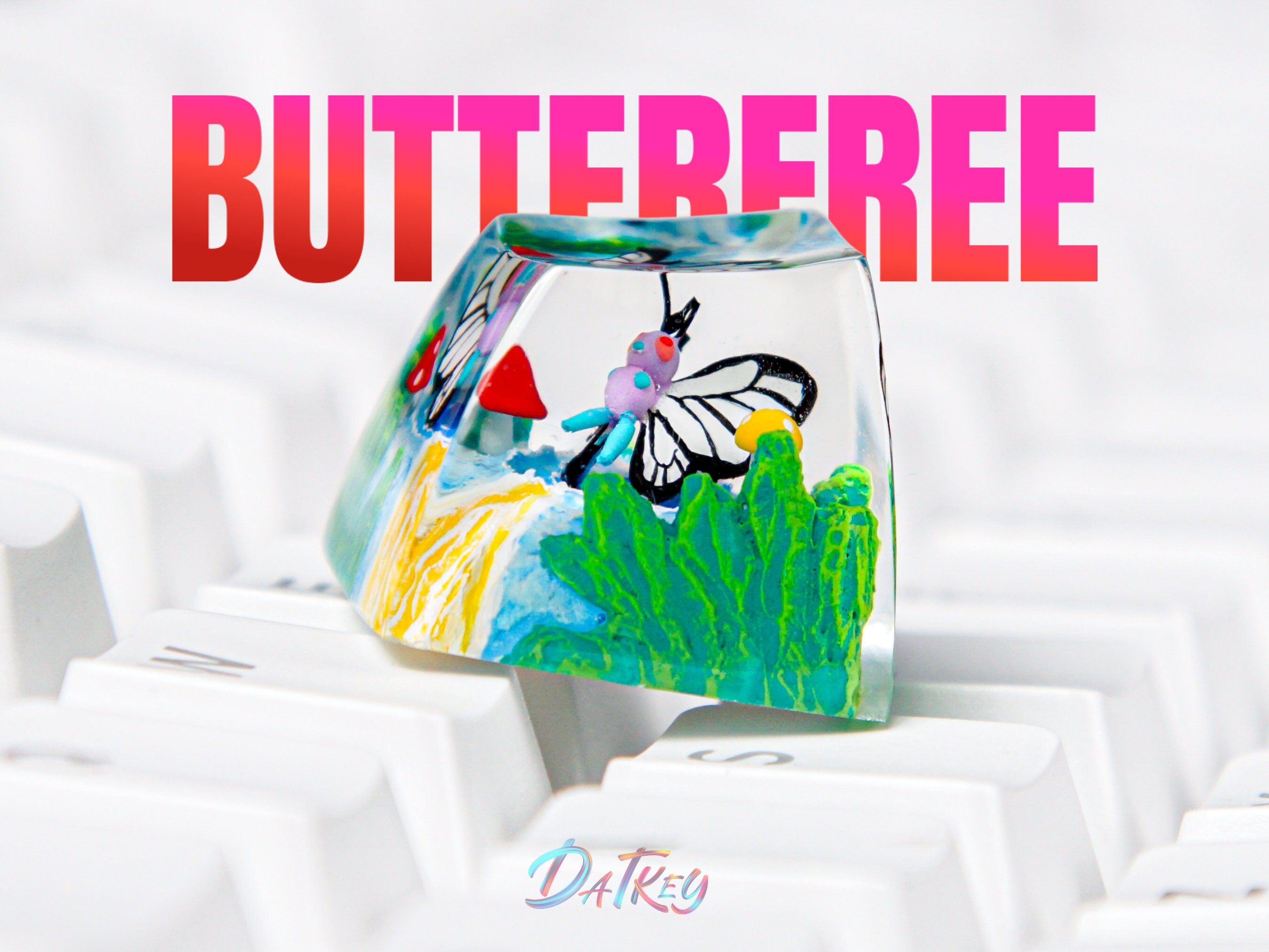 Butterfree Keycap, Pokemon Keycap, Artisan Keycap, Keycap For Cherry MX Switches Mechanical Keyboard, Gift for Him