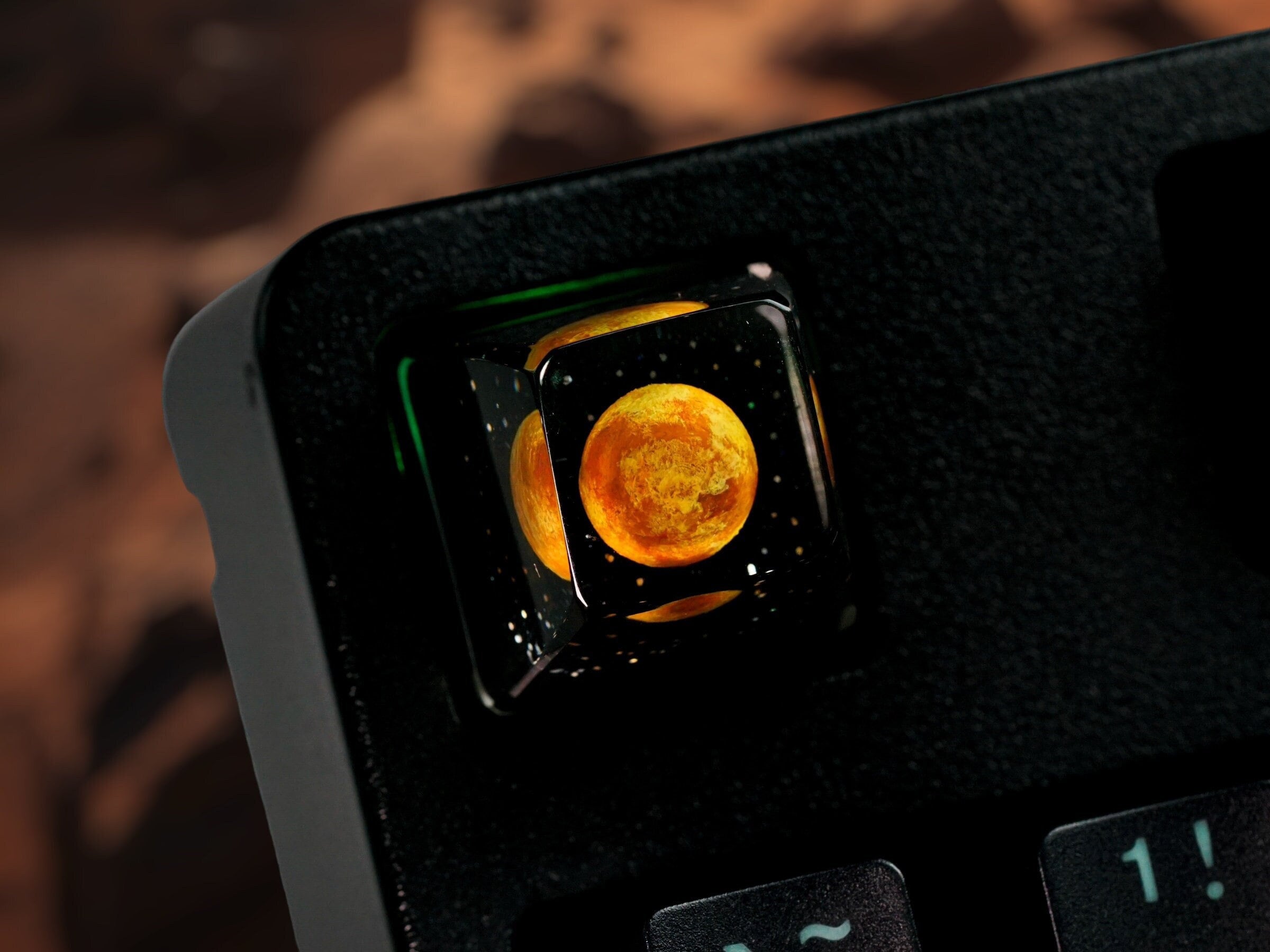 Mars Keycap, Planet Keycap, Artisan Keycap, Solar System Keycap, Universe Keycap, Keycap for  MX Cherry Keyboard, Handmade Gift