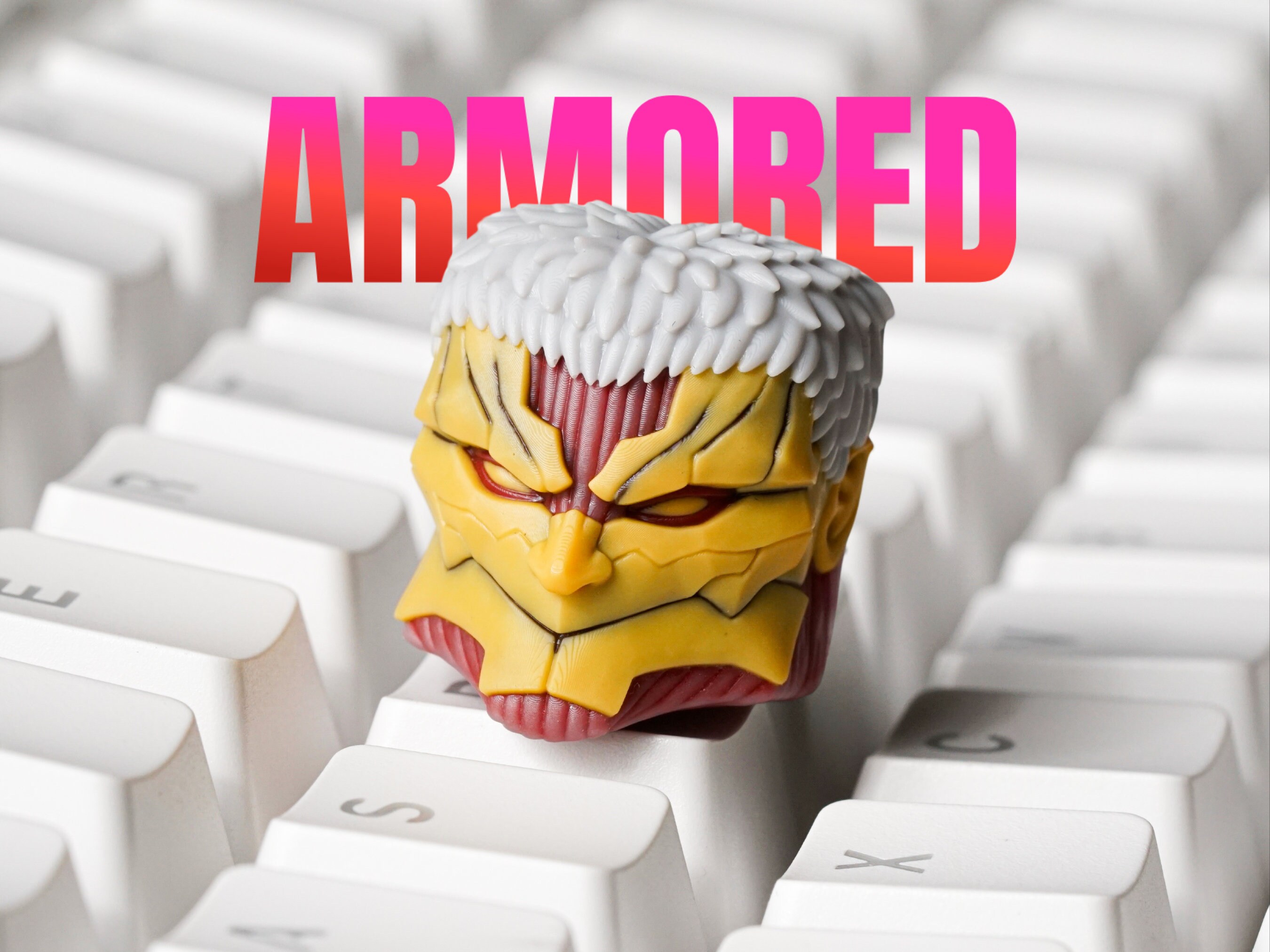 Ar-mored Ti.tan Keycap, A.O.T Keycap, Anime Keycap, Keycap for MX Cherry Switches Mechanical Keyboard, Handmade Anime Gift