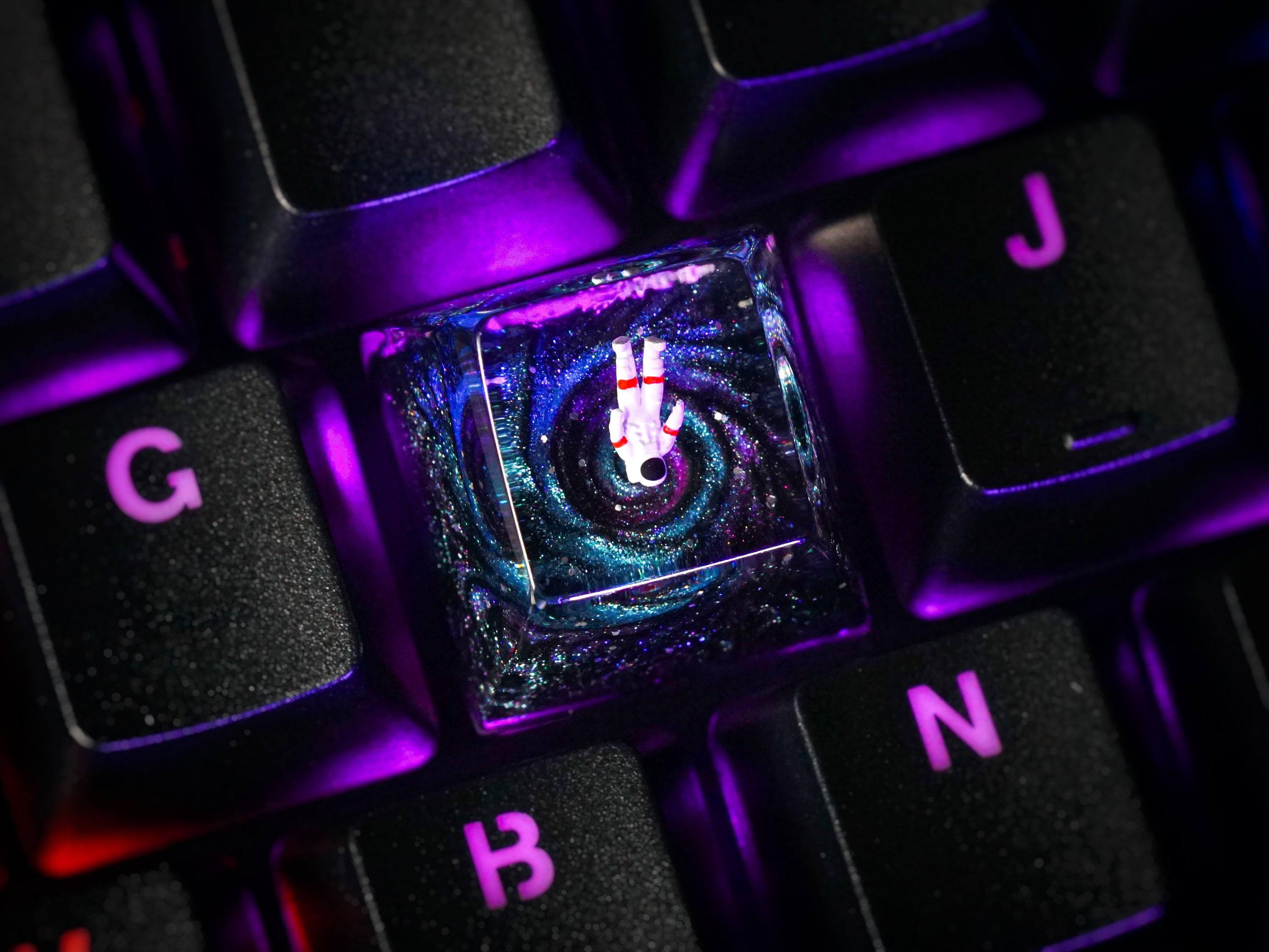 Astronaut Keycap, Blue Astronaut, Galaxy Keycap, Universe Keycap, Keycap For Cherry MX Switches Mechanical Keyboard, Handmade Gift