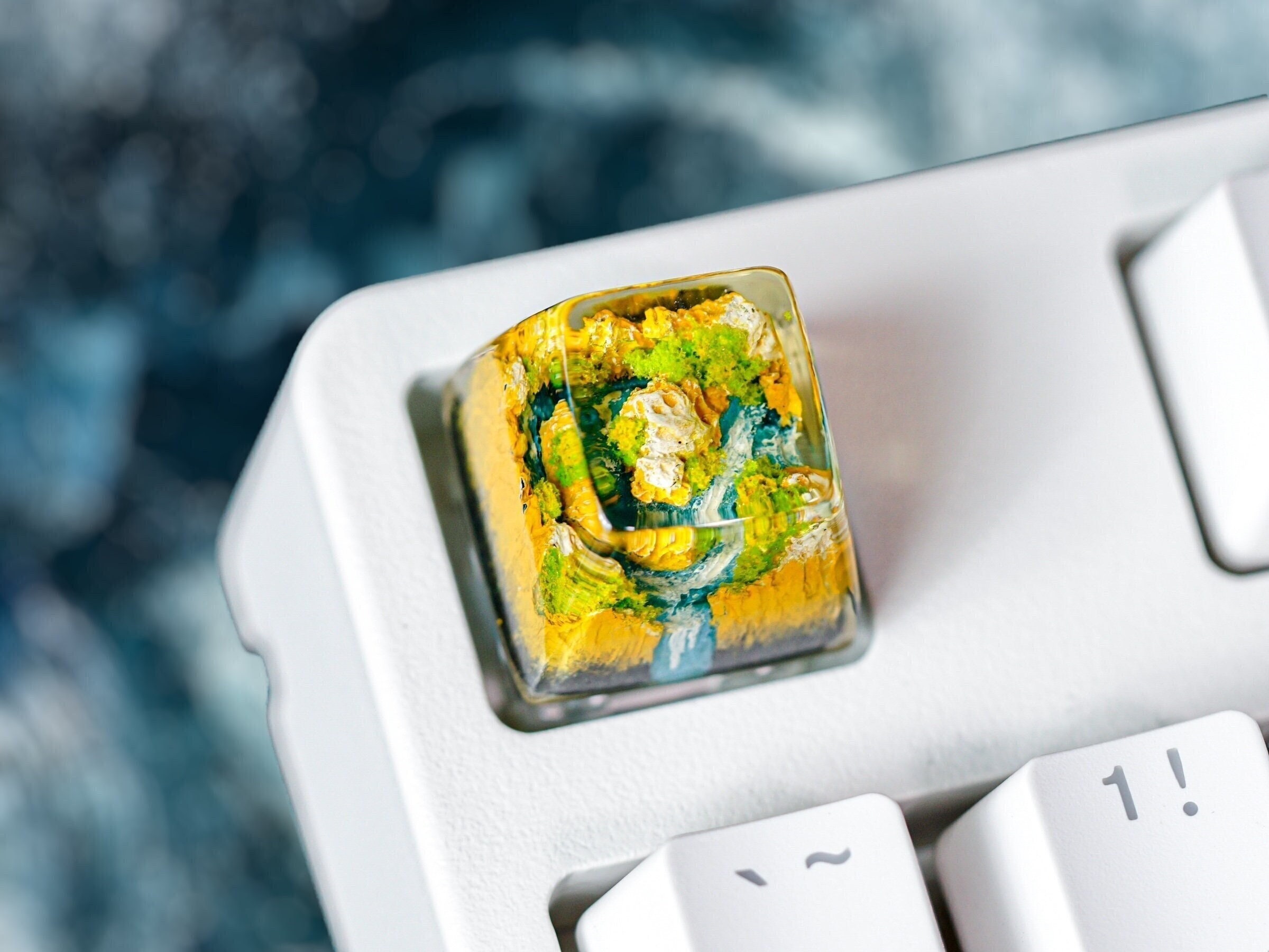 Fall Wonderland Keycap, Landscape Keycap, Artisan Keycap, Keycap for MX Cherry Mechanical Keyboard, Handmade Gift